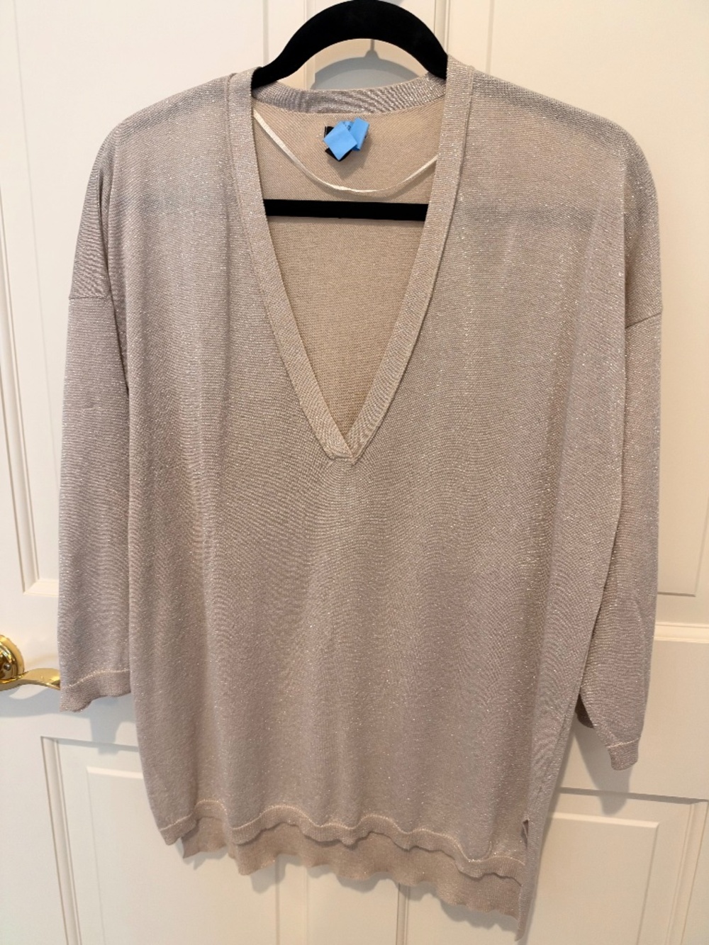 OVS Shimmery V-Neck Knit Top | XL